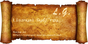 Lisznyai György névjegykártya