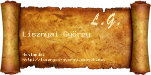 Lisznyai György névjegykártya